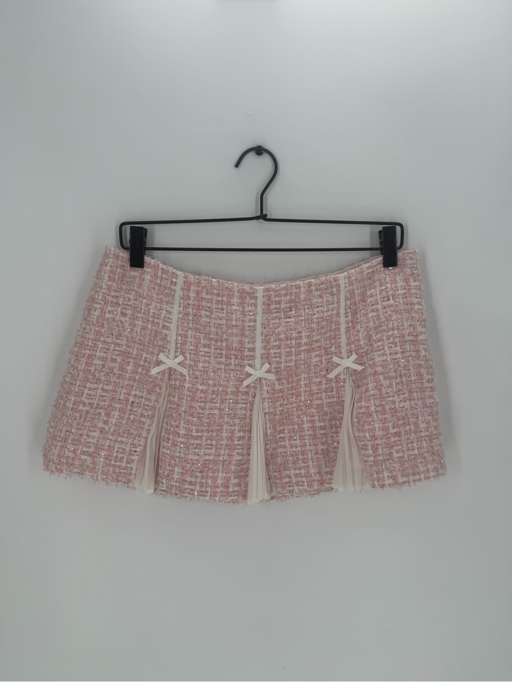 Guizio Emory Pink Tweed Mini Skirt